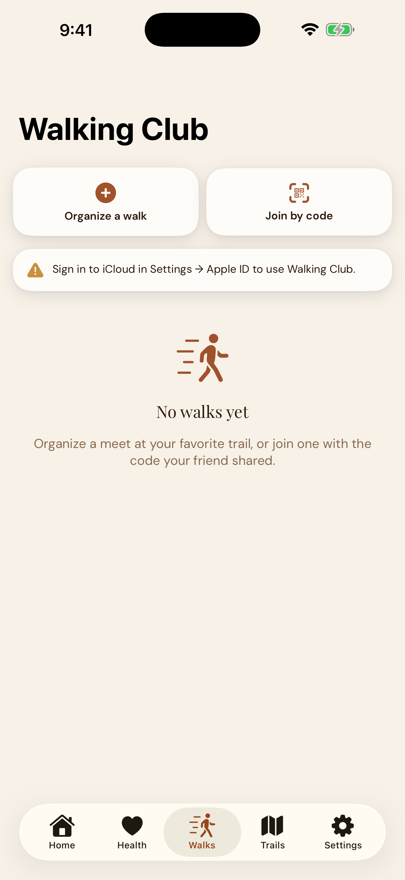 EmberPaws Walking Club — Organize a walk or join one by code, then RSVP to walks at your favorite trails with friends and other dog owners